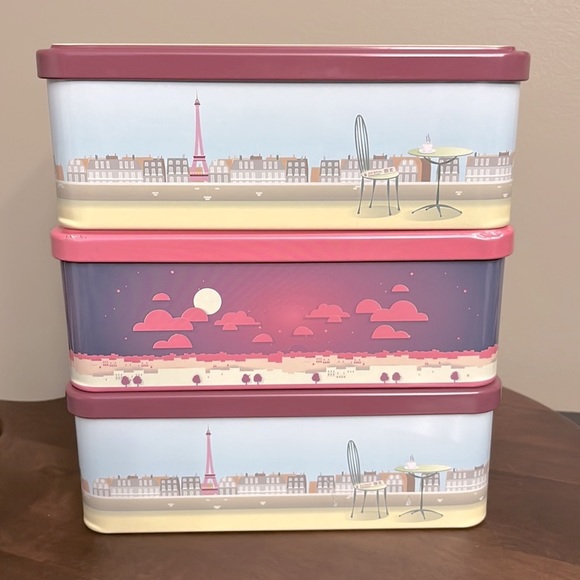 Lot of 3 Paris Decorated Tins by Massilly France - 7.25" x 5.25" - Picture 2 of 15